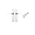 12258KPASS60 - Como Lever - Chamfered Backplate Passage Kit - Brushed Chrome - Passage