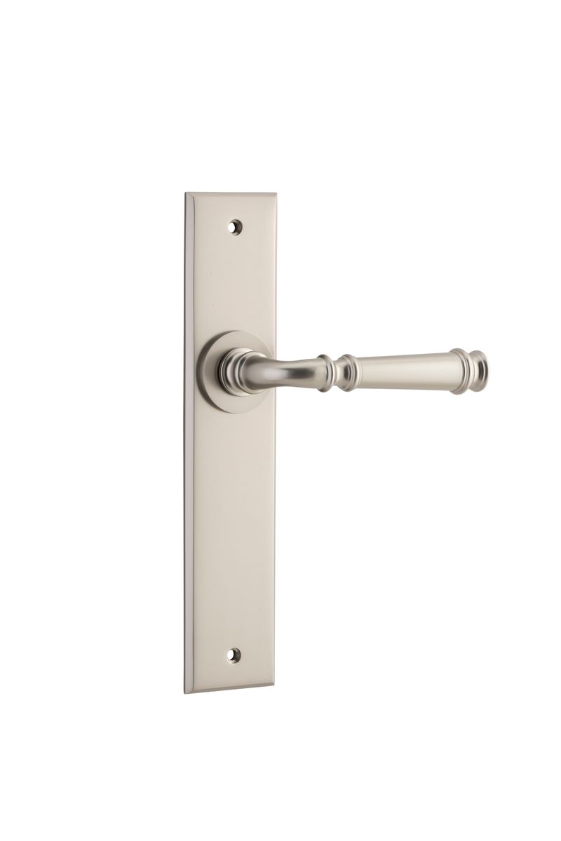 14786 - Verona Lever - Chamfered Backplate - Satin Nickel - Passage