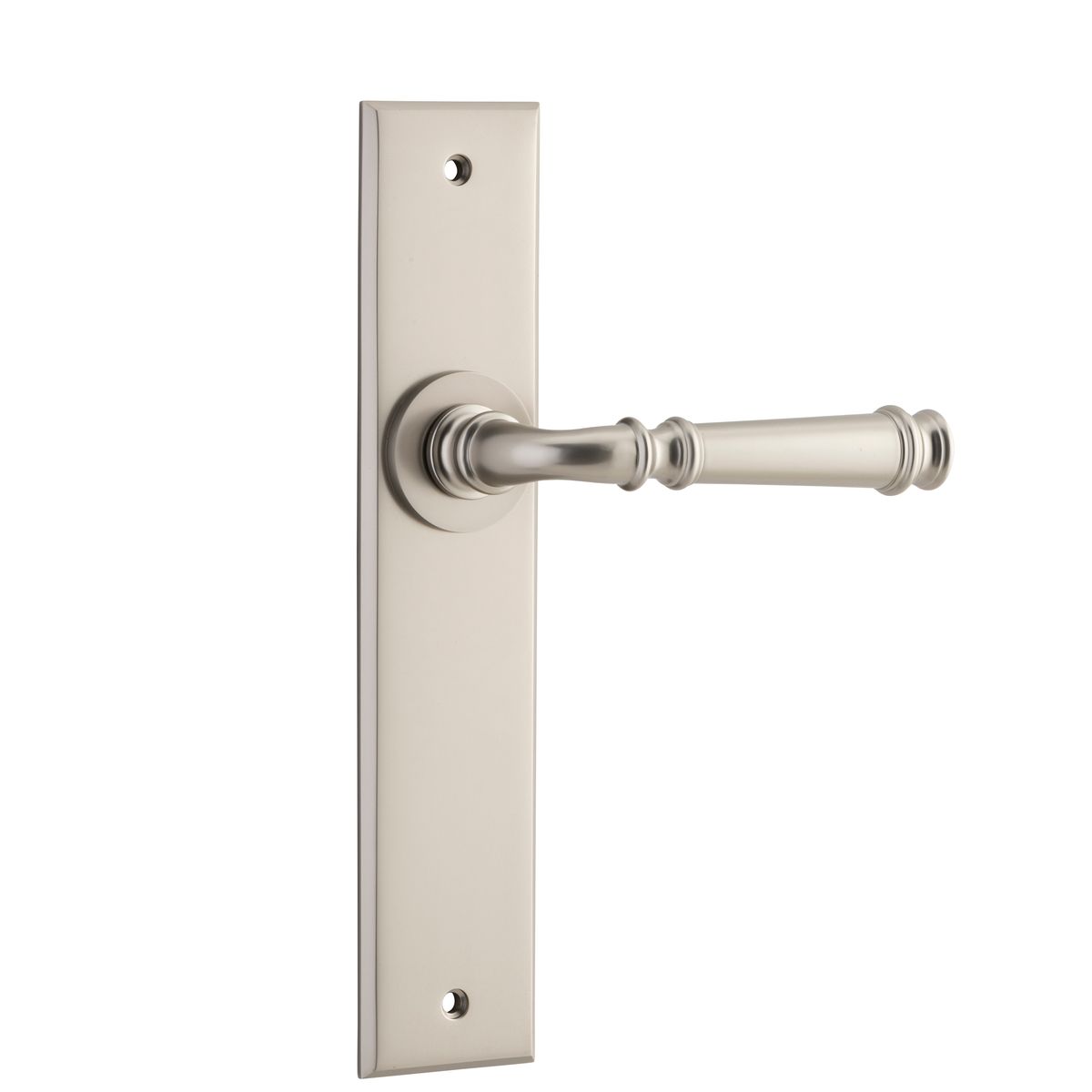 14786 - Verona Lever - Chamfered Backplate - Satin Nickel - Passage