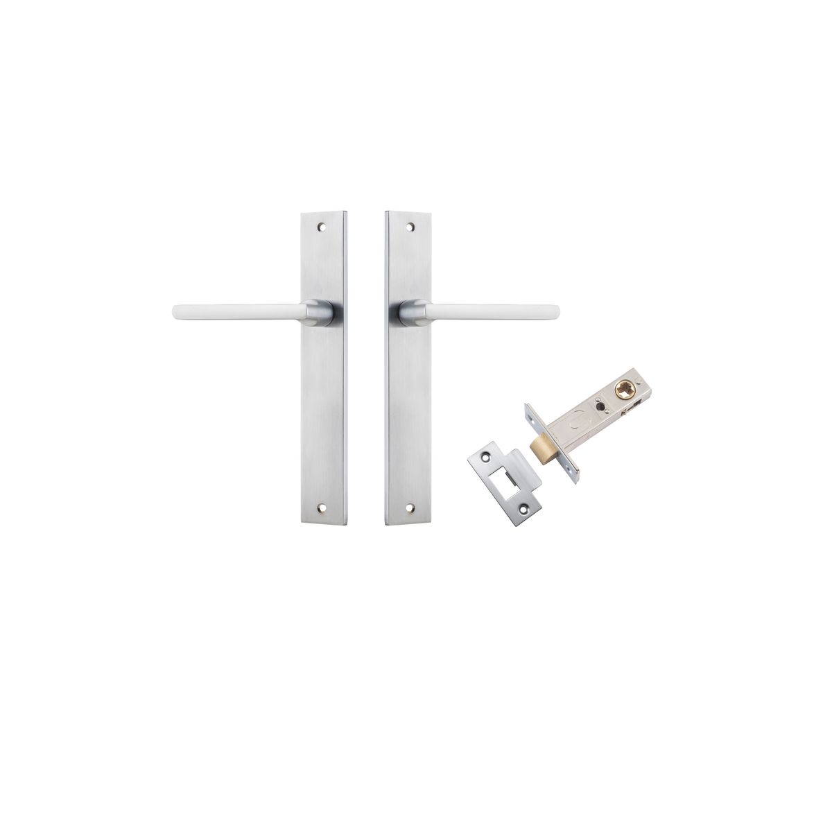 12202KPASS60 - Baltimore Lever - Rectangular Backplate Passage Kit - Brushed Chrome - Passage