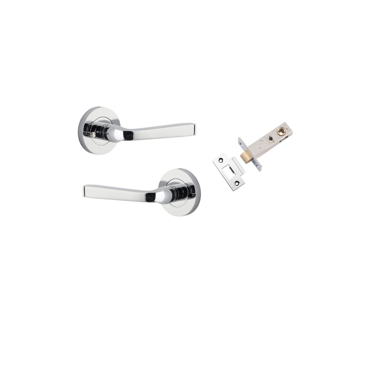 0324KIBPRIV60 - Annecy Lever - Round Rose (Inbuilt Privacy) - Polished Chrome - Privacy
