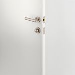 24005KPRIV60 - Puerto Lever - Round Rose Privacy Kit with Separate Privacy Turn - Satin Nickel - Privacy