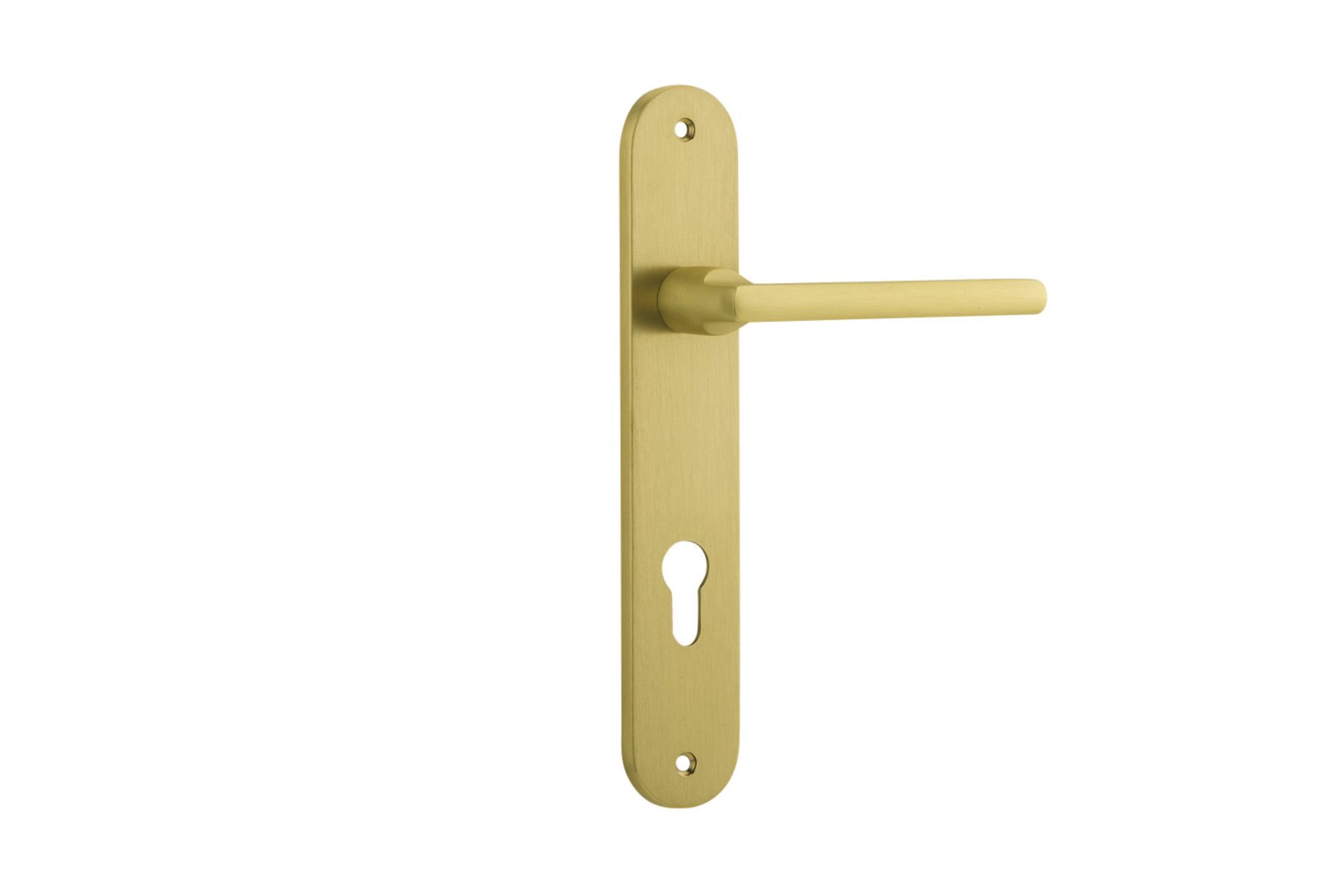 16326E85 - Baltimore Lever - Oval Backplate - Brushed Gold PVD - Entrance