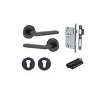 9213KENTR60KK - Baltimore Lever - Round Rose Entrance Kit with Separate High Security Lock - Matt Black - Entrance