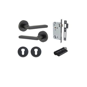 Baltimore Lever - Round Rose Entrance Kit with Separate High Security Lock