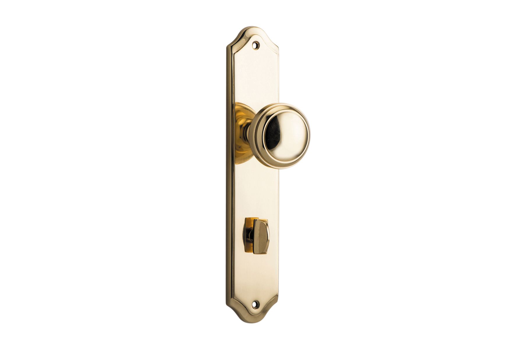 10326P85 - Paddington Knob - Shouldered Backplate - Polished Brass - Privacy