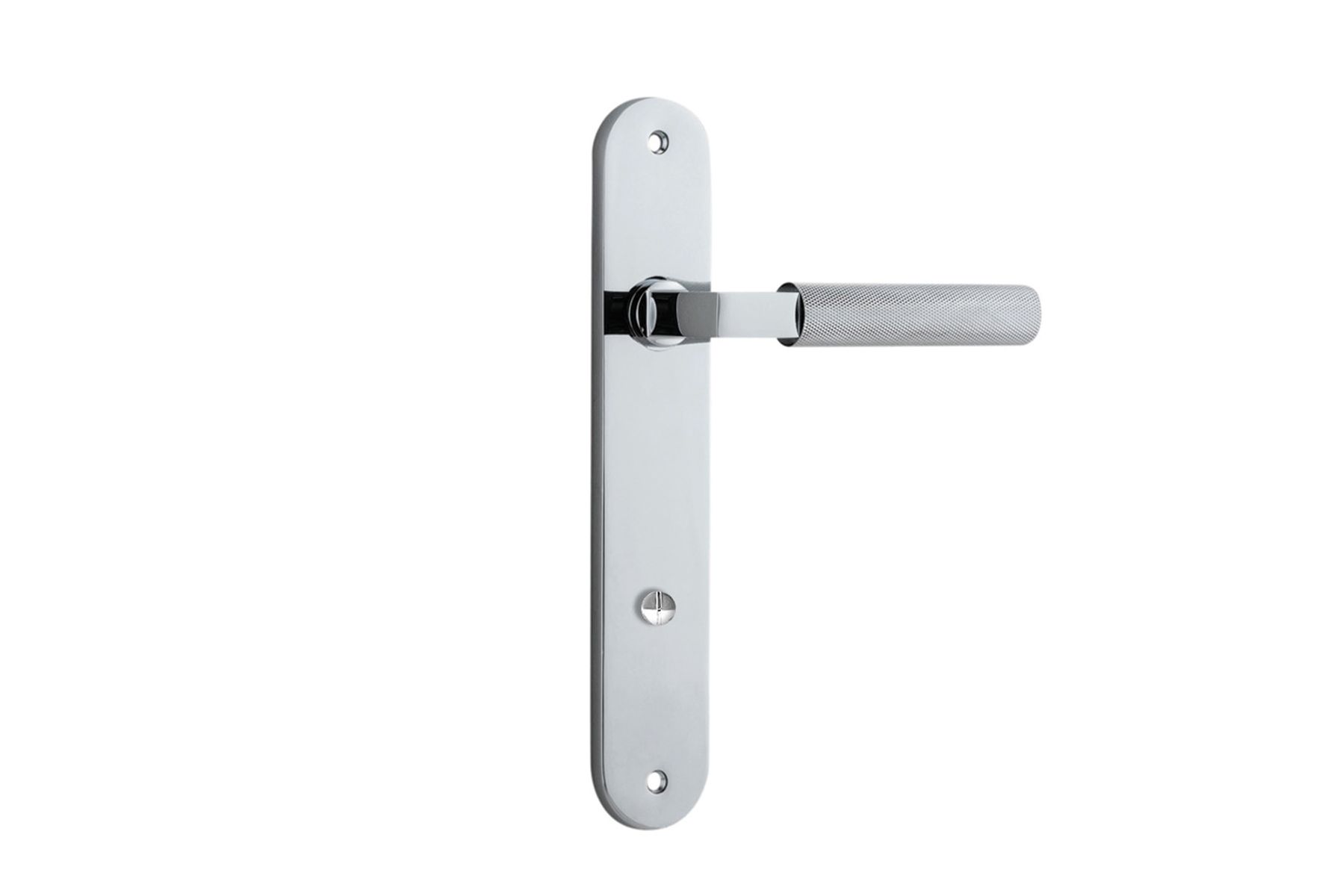 11768P85 - Brunswick Lever - Oval Backplate - Polished Chrome - Privacy