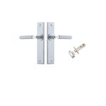 12296KPASS60 - Brunswick Lever - Chamfered Backplate Passage Kit - Brushed Chrome - Passage