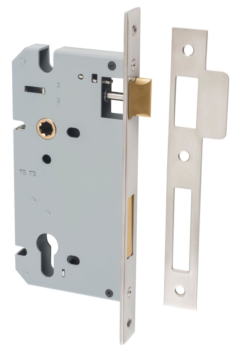 6099 - 85mm Euro Mortice Locks - 60mm Backset - Satin Nickel