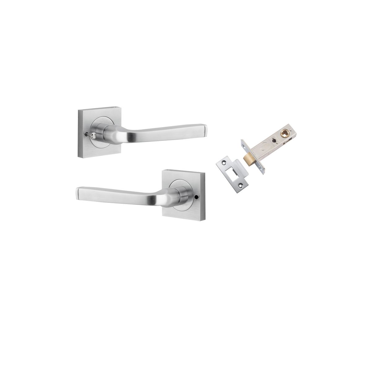 0395KIBPRIV60 - Annecy Lever - Square Rose (Inbuilt Privacy) - Brushed Chrome - Privacy