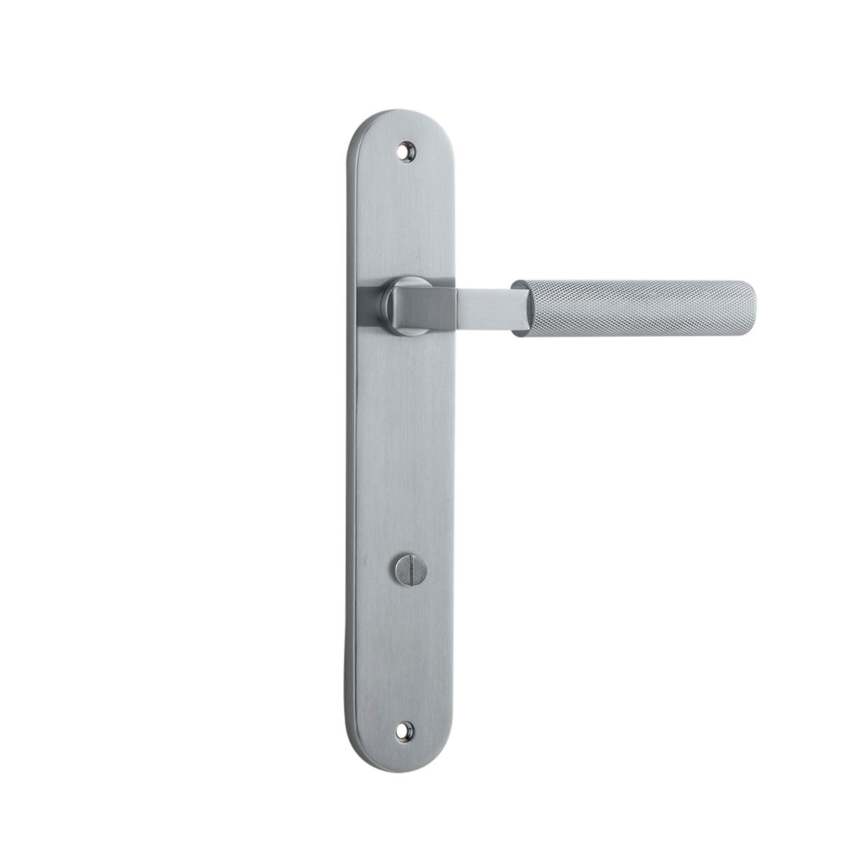 12268P85 - Brunswick Lever - Oval Backplate - Brushed Chrome - Privacy