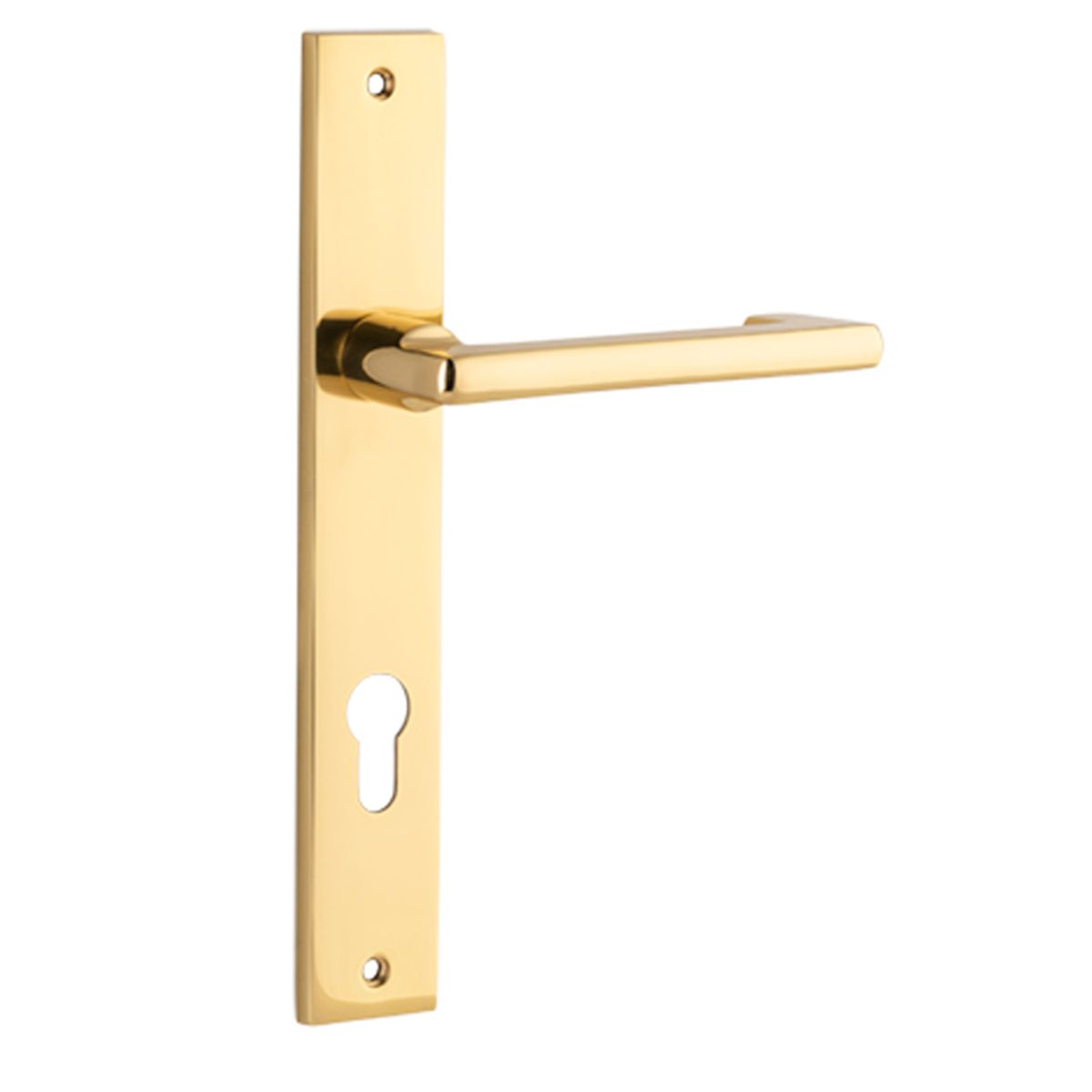 10348E85 - Baltimore Return Lever - Rectangular Backplate - Polished Brass - Entrance