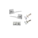 0435KPRIV60 - Como Lever - Square Rose Privacy Kit - Brushed Chrome - Privacy