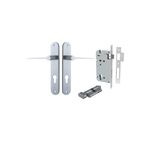 12270KENTR60KT - Como Lever - Oval Backplate Entrance Kit with High Security Lock - Brushed Chrome - Entrance