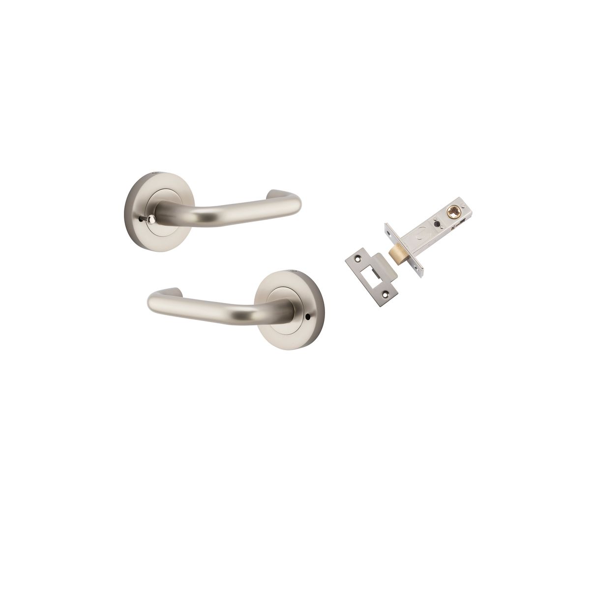 20359KIBPRIV60 - Oslo Lever - Round Rose (Inbuilt Privacy) - Satin Nickel - Privacy