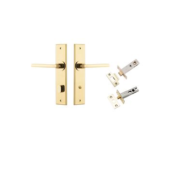 Baltimore Lever - Chamfered Backplate Privacy Kit with Privacy Turn