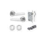 20775KENTR60KT - Osaka Lever - Round Rose Entrance Kit with Separate High Security Lock - Brushed Chrome - Entrance