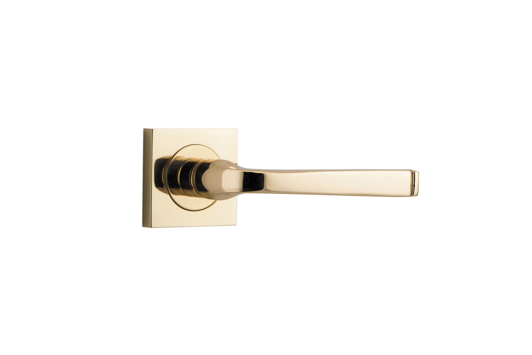 0390 - Annecy Lever - Square Rose - Polished Brass - Passage