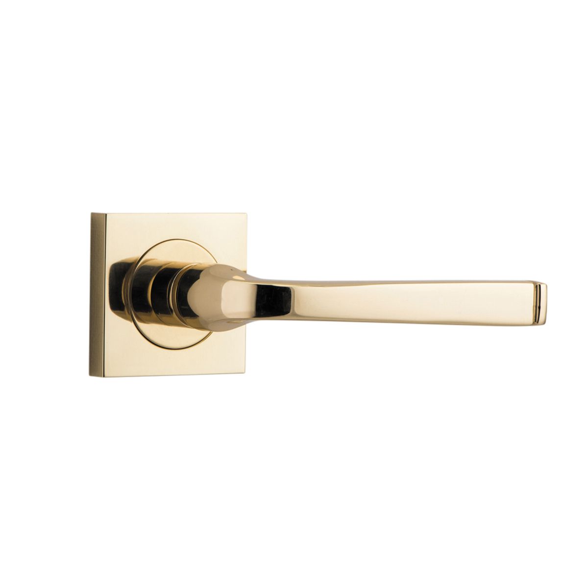 0390 - Annecy Lever - Square Rose - Polished Brass - Passage