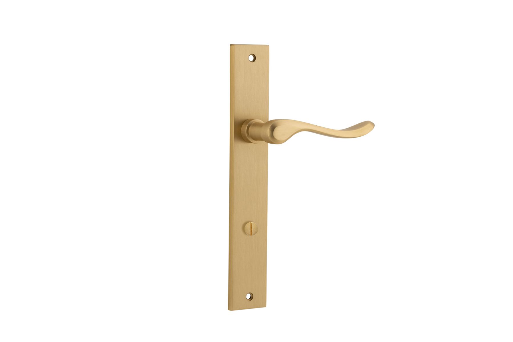 15420P85 - Stirling Lever - Rectangular Backplate - Brushed Brass - Privacy