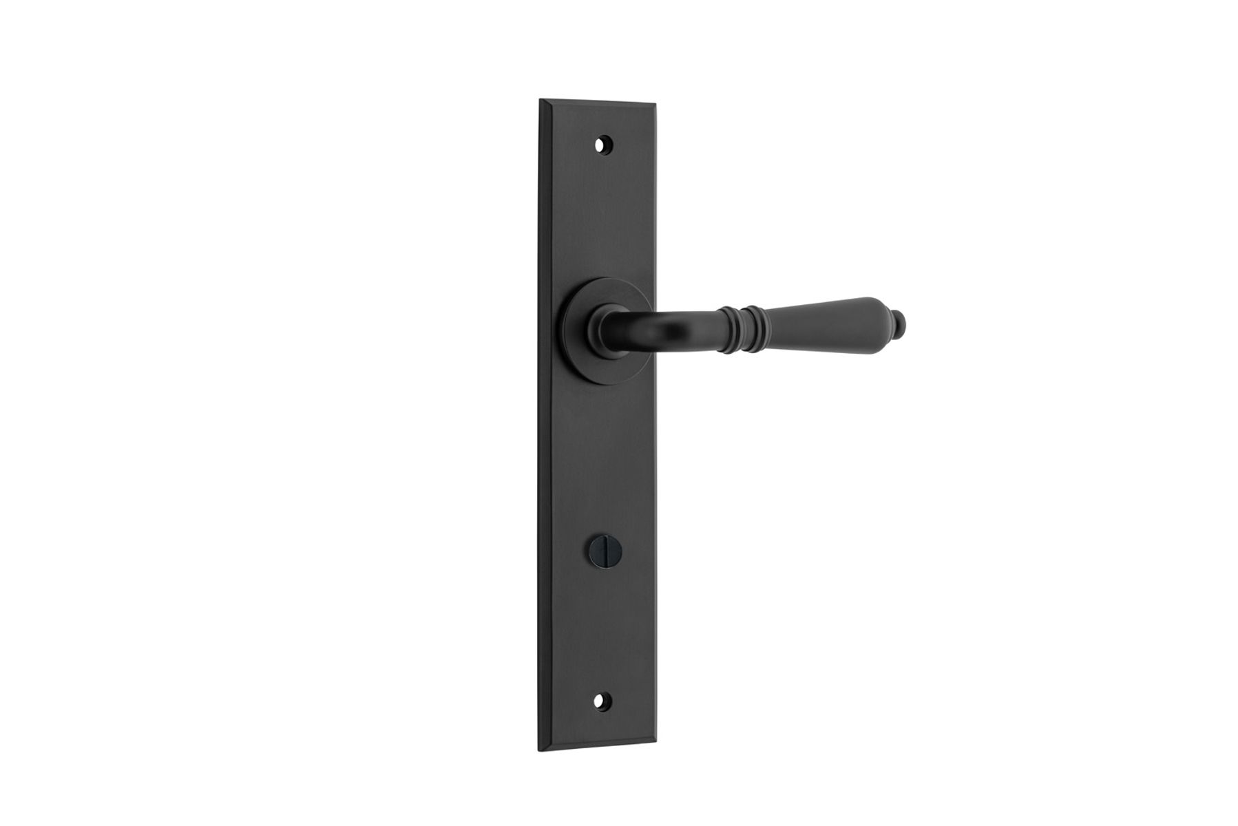 12780P85 - Sarlat Lever - Chamfered Backplate - Matt Black - Privacy