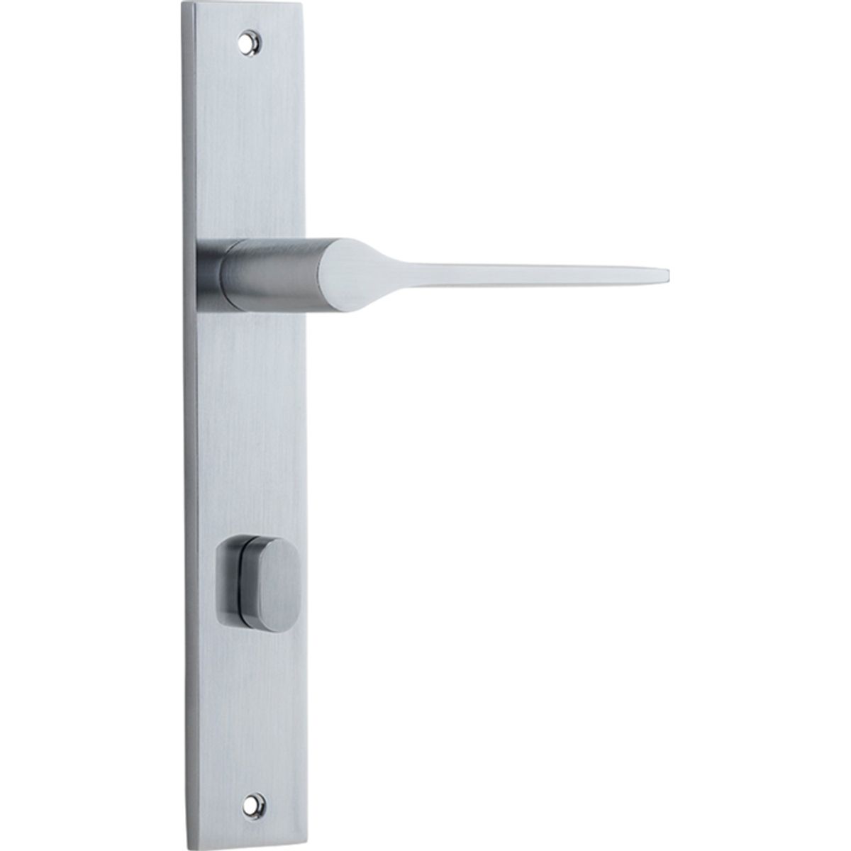 12254P85 - Como Lever - Rectangular Backplate - Brushed Chrome - Privacy