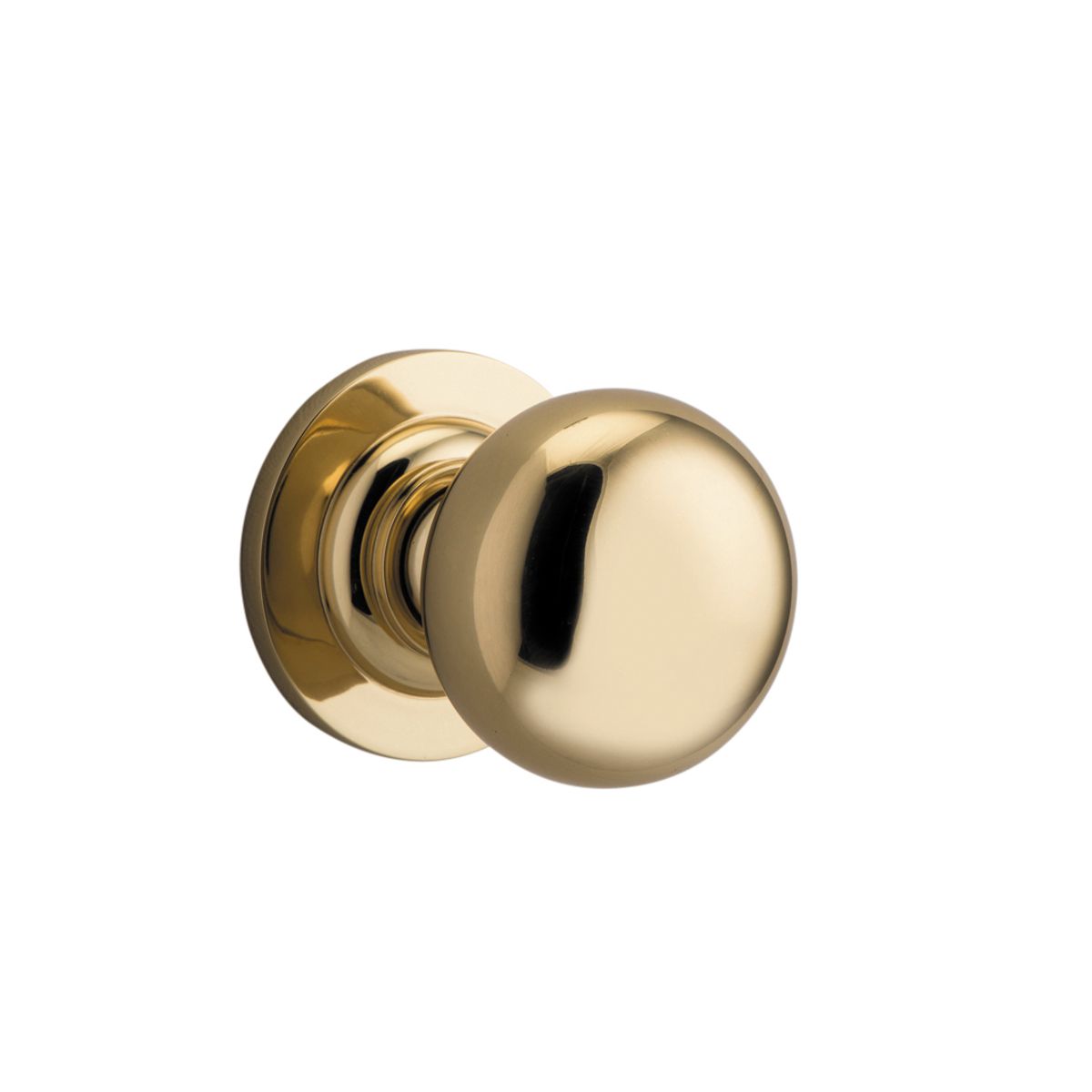 0200 - Cambridge Knob - Round Rose - Polished Brass - Passage