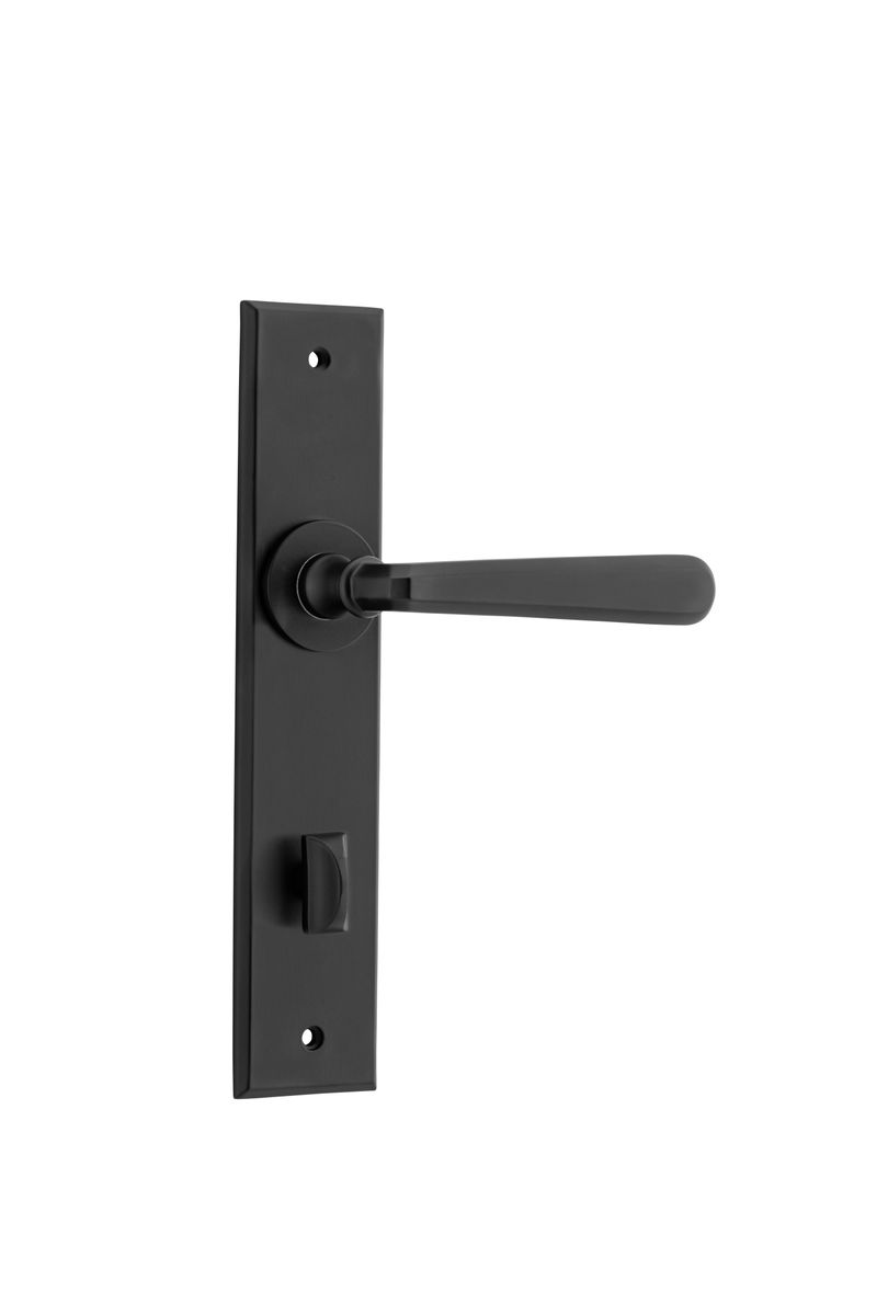 12880P85 - Copenhagen Lever - Chamfered Backplate - Matt Black - Privacy