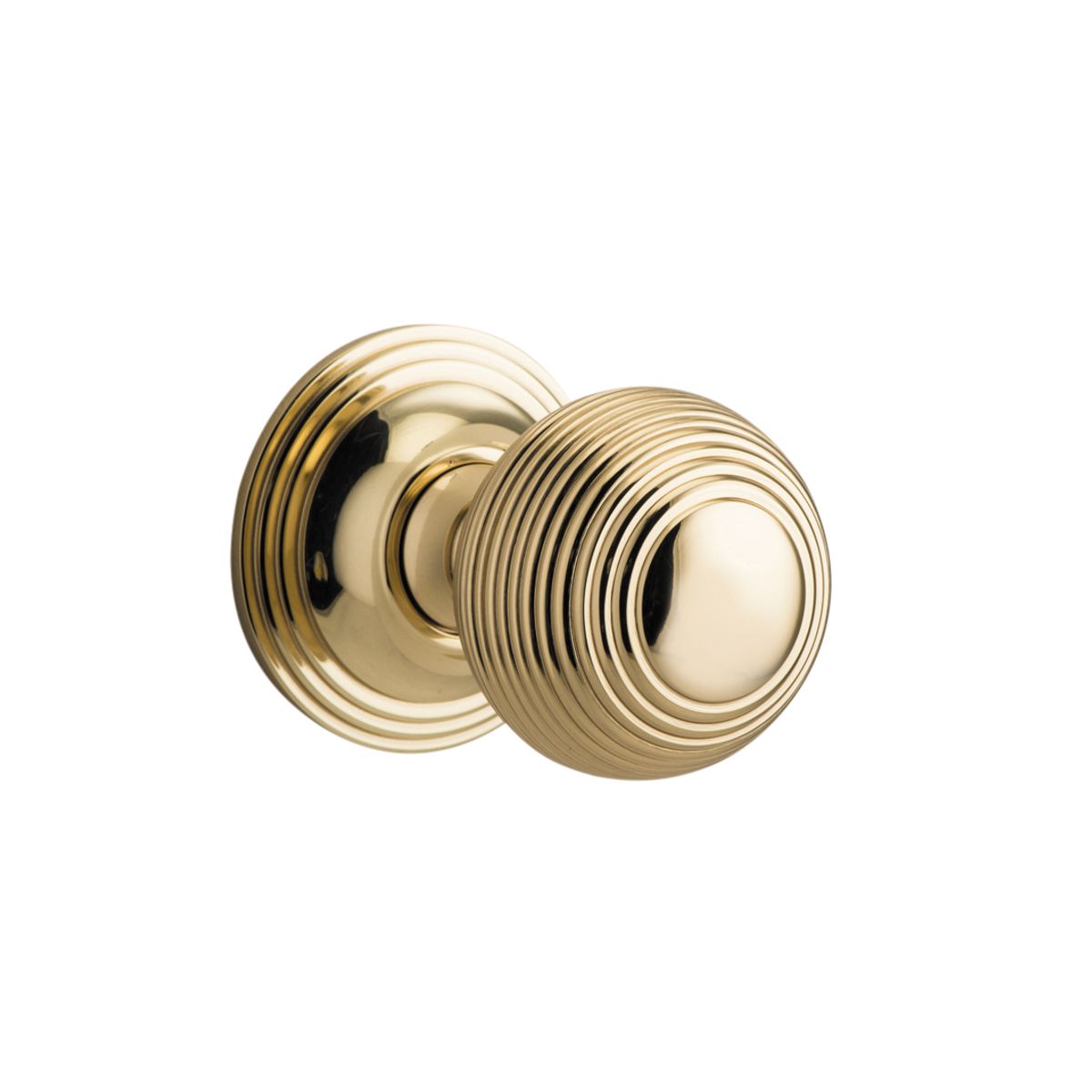 0220 - Guildford Knob - Round Rose - Polished Brass - Passage