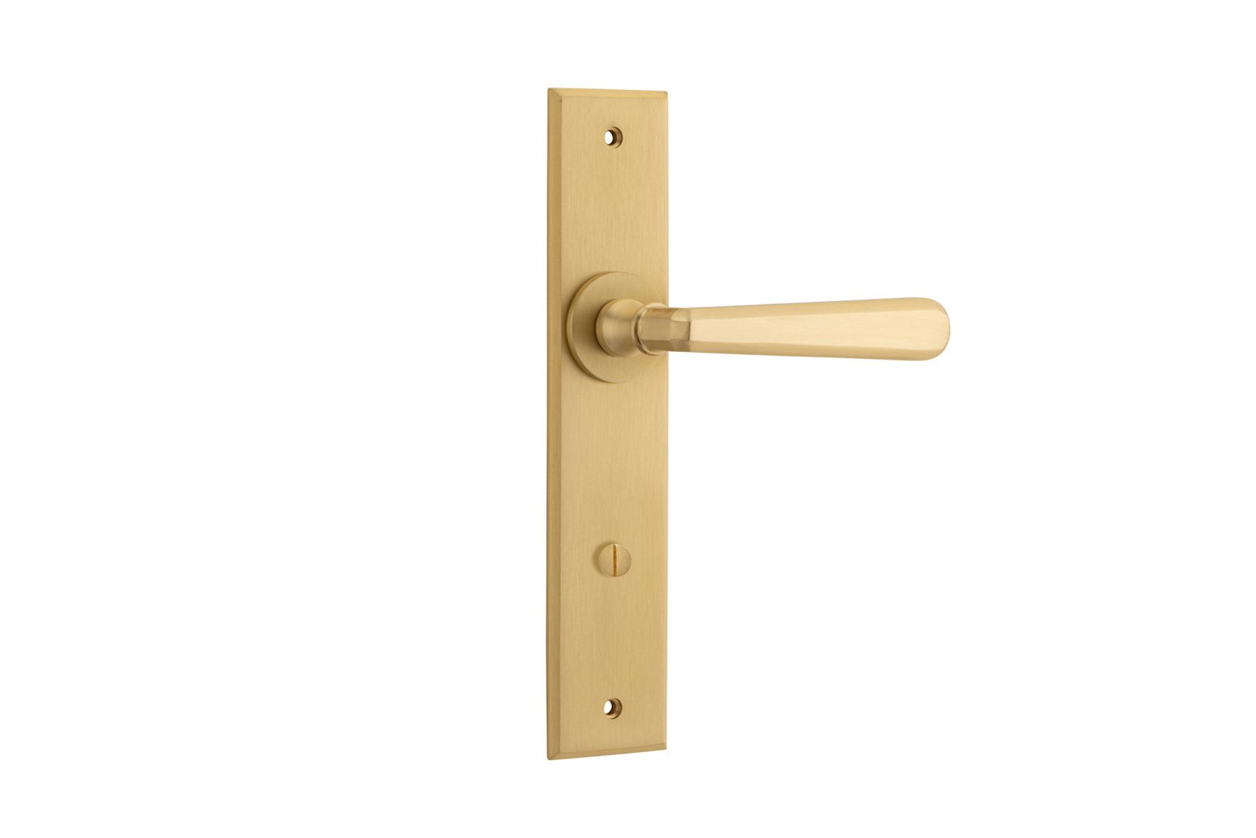 15380P85 - Copenhagen Lever - Chamfered Backplate - Brushed Brass - Privacy