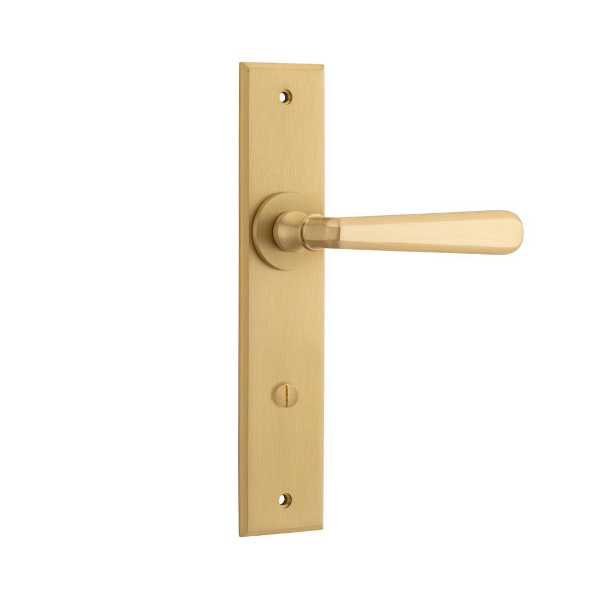 15380P85 - Copenhagen Lever - Chamfered Backplate - Brushed Brass - Privacy