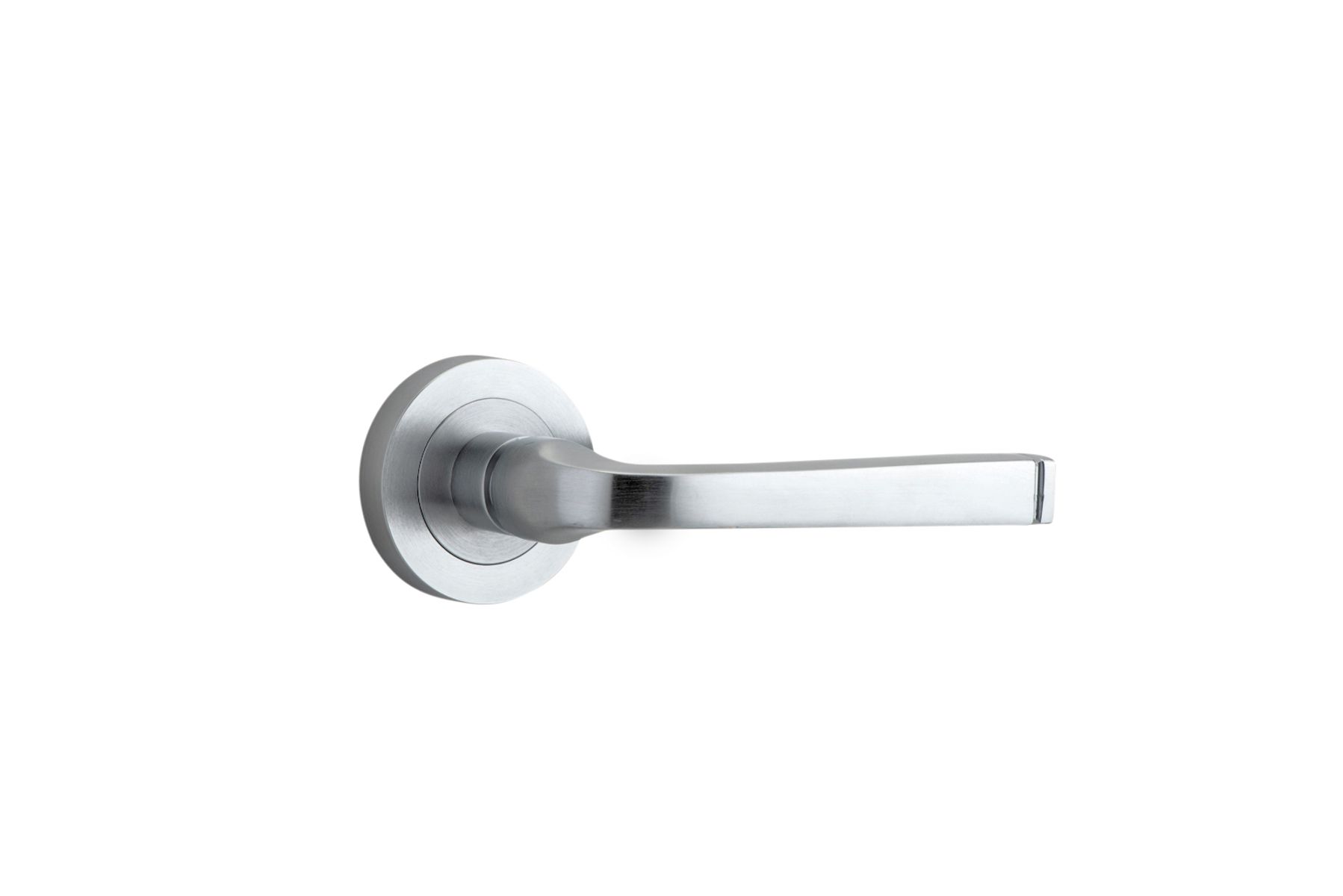0325 - Annecy Lever - Round Rose - Brushed Chrome - Passage