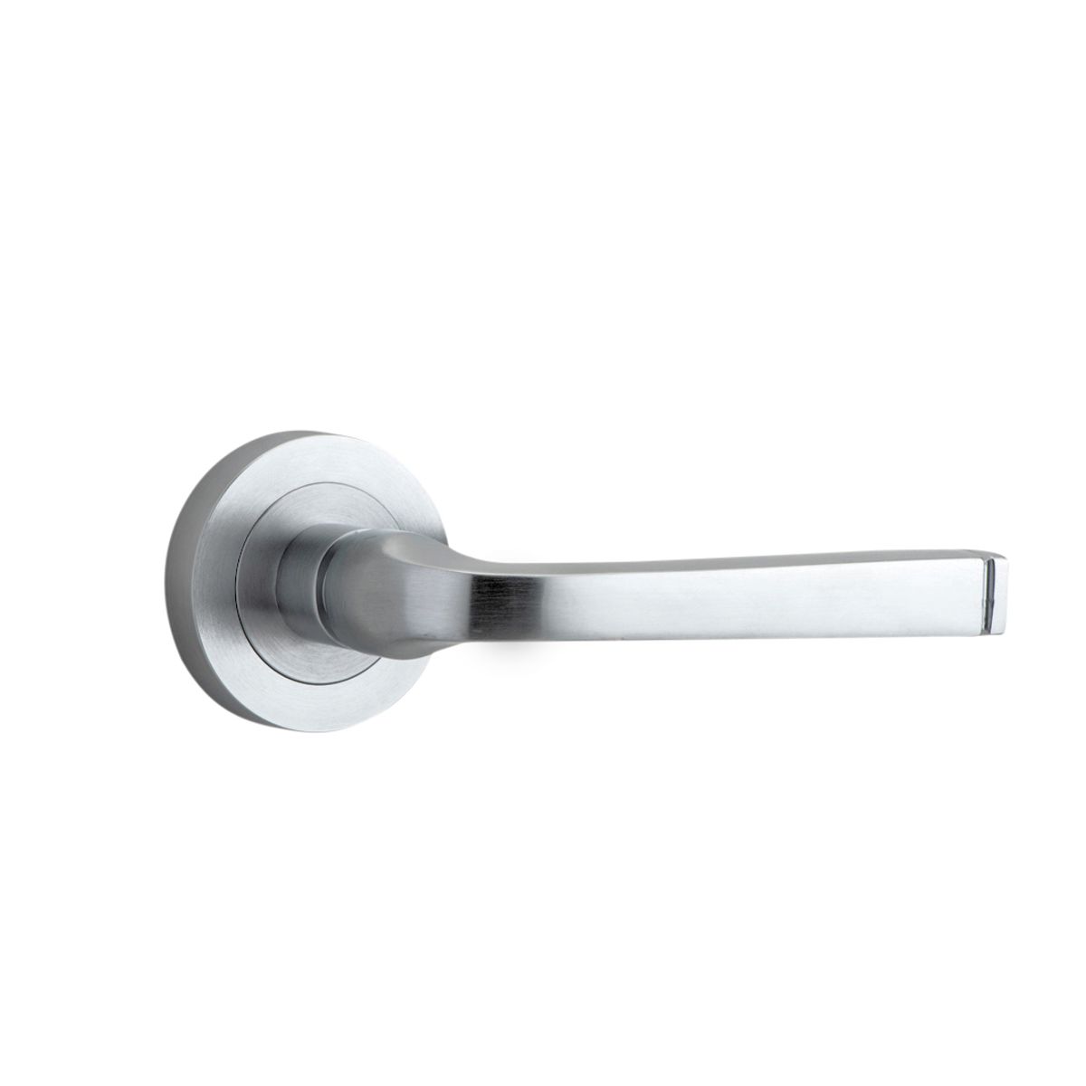 0325 - Annecy Lever - Round Rose - Brushed Chrome - Passage