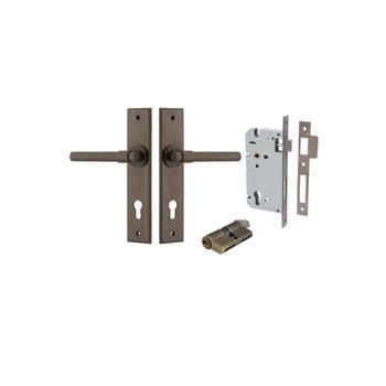 Helsinki Lever - Chamfered Backplate Entrance Kit with High Security Lock