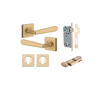 Copenhagen Lever - Square Rose Entrance Kit with Separate High Security Lock