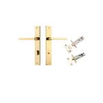 10202KPRIV60 - Baltimore Lever - Rectangular Backplate Privacy Kit with Privacy Turn - Polished Brass - Privacy