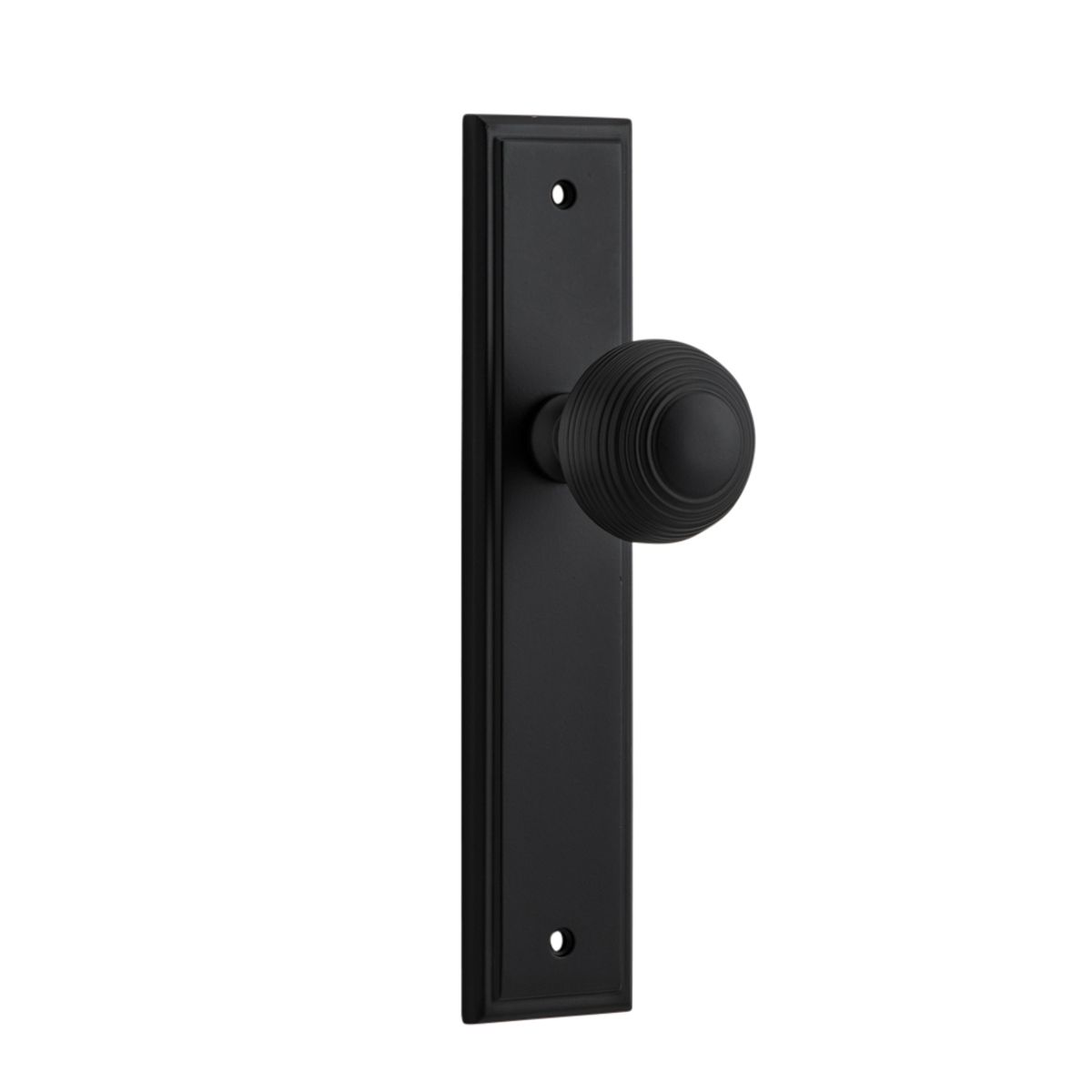 12842 - Guildford Knob - Stepped Backplate - Matt Black - Passage
