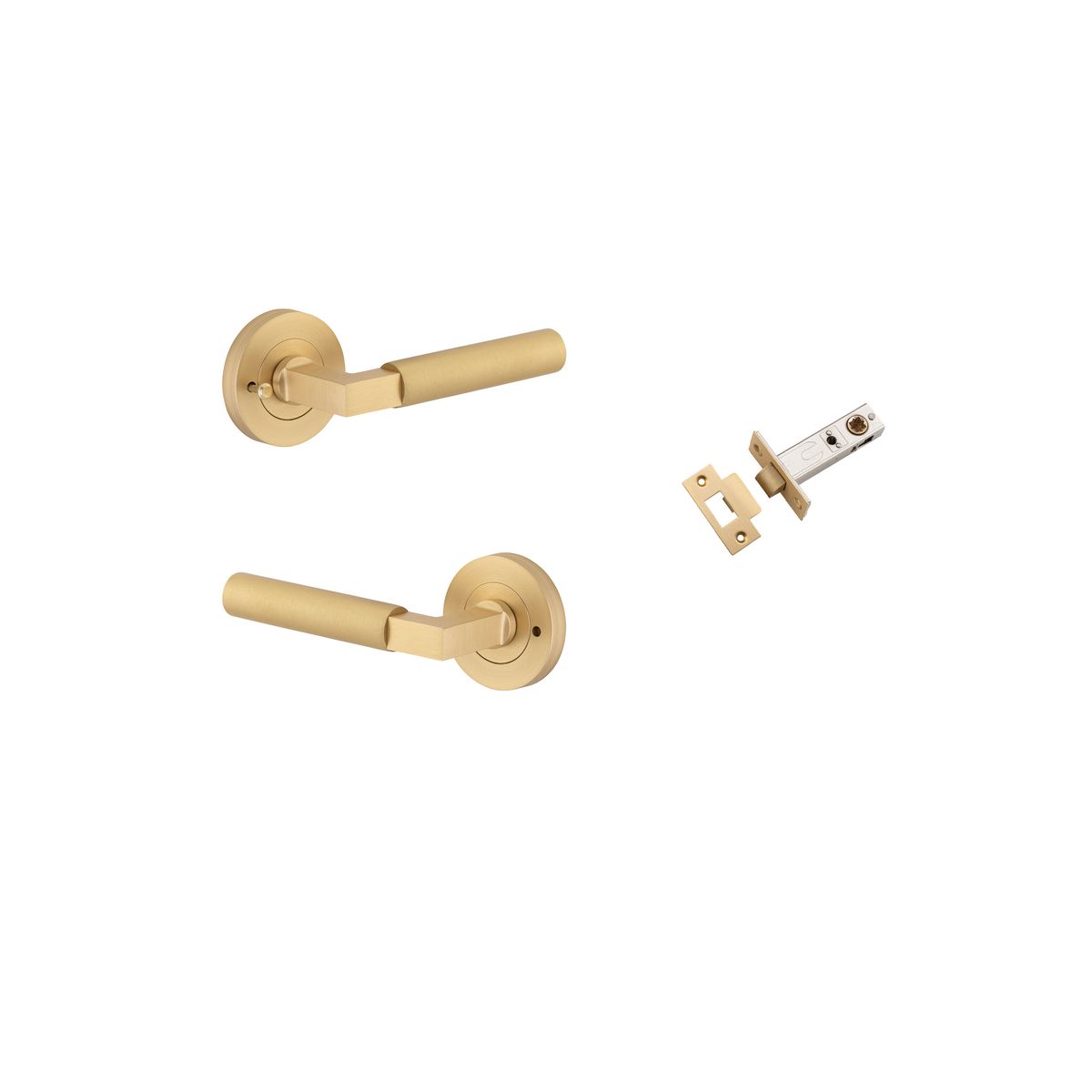 0453KIBPRIV60 - Berlin Lever - Round Rose Privacy Kit (Inbuilt Privacy) - Brushed Brass - Privacy