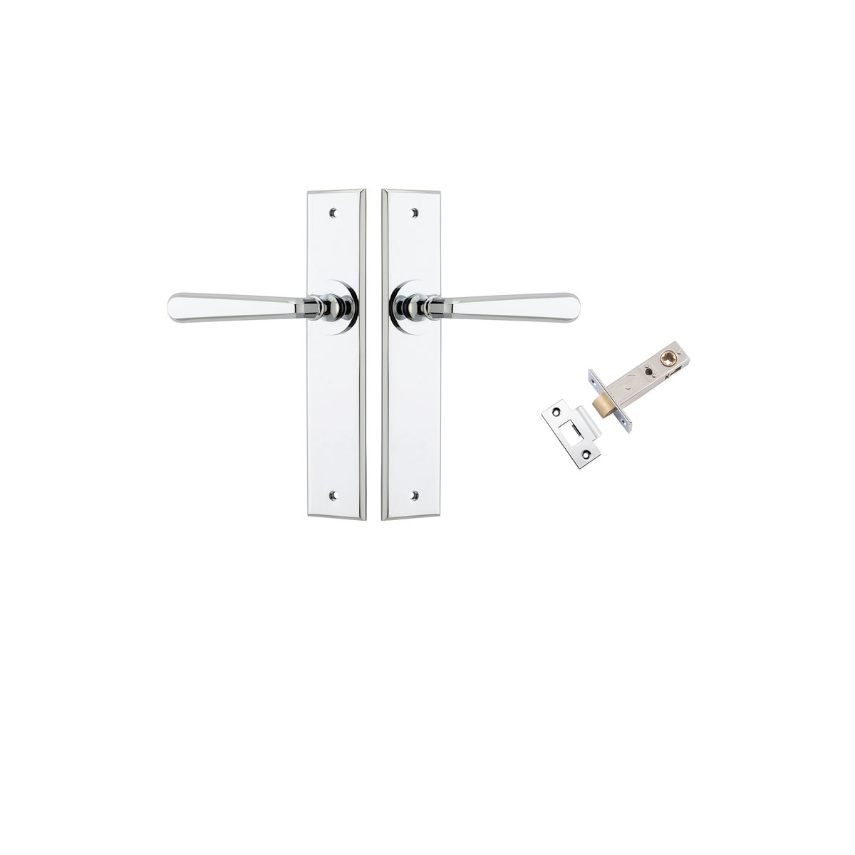 11880KPASS60 - Copenhagen Lever - Chamfered Backplate Passage Kit - Polished Chrome - Passage