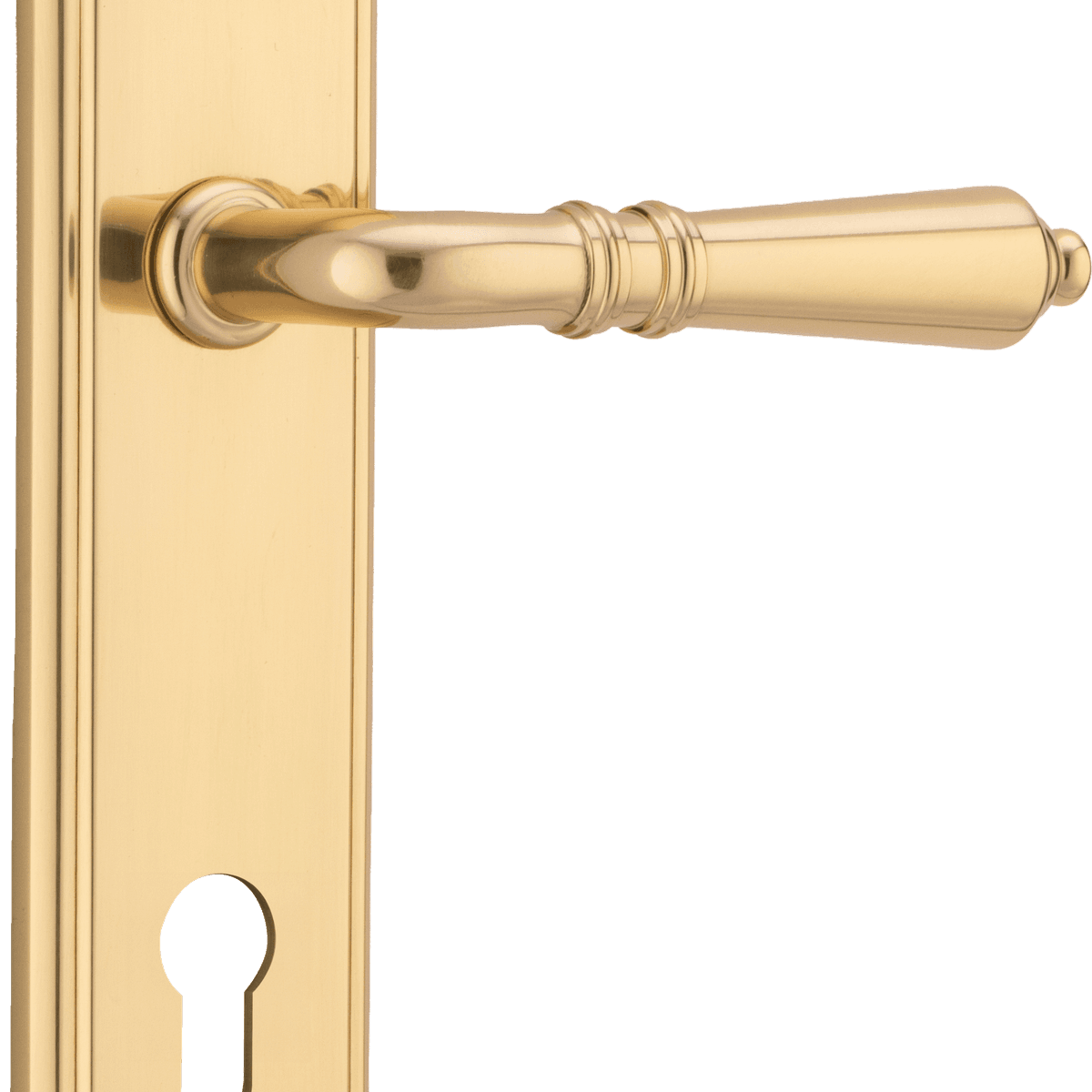 10236E85 - Sarlat Lever - Stepped Backplate - Polished Brass - Entrance