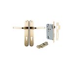 10232KENTR60KT - Annecy Lever - Oval Backplate Entrance Kit with High Security Lock - Polished Brass - Entrance