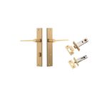 15254KPRIV60 - Como Lever - Rectangular Backplate Privacy Kit - Brushed Brass - Privacy