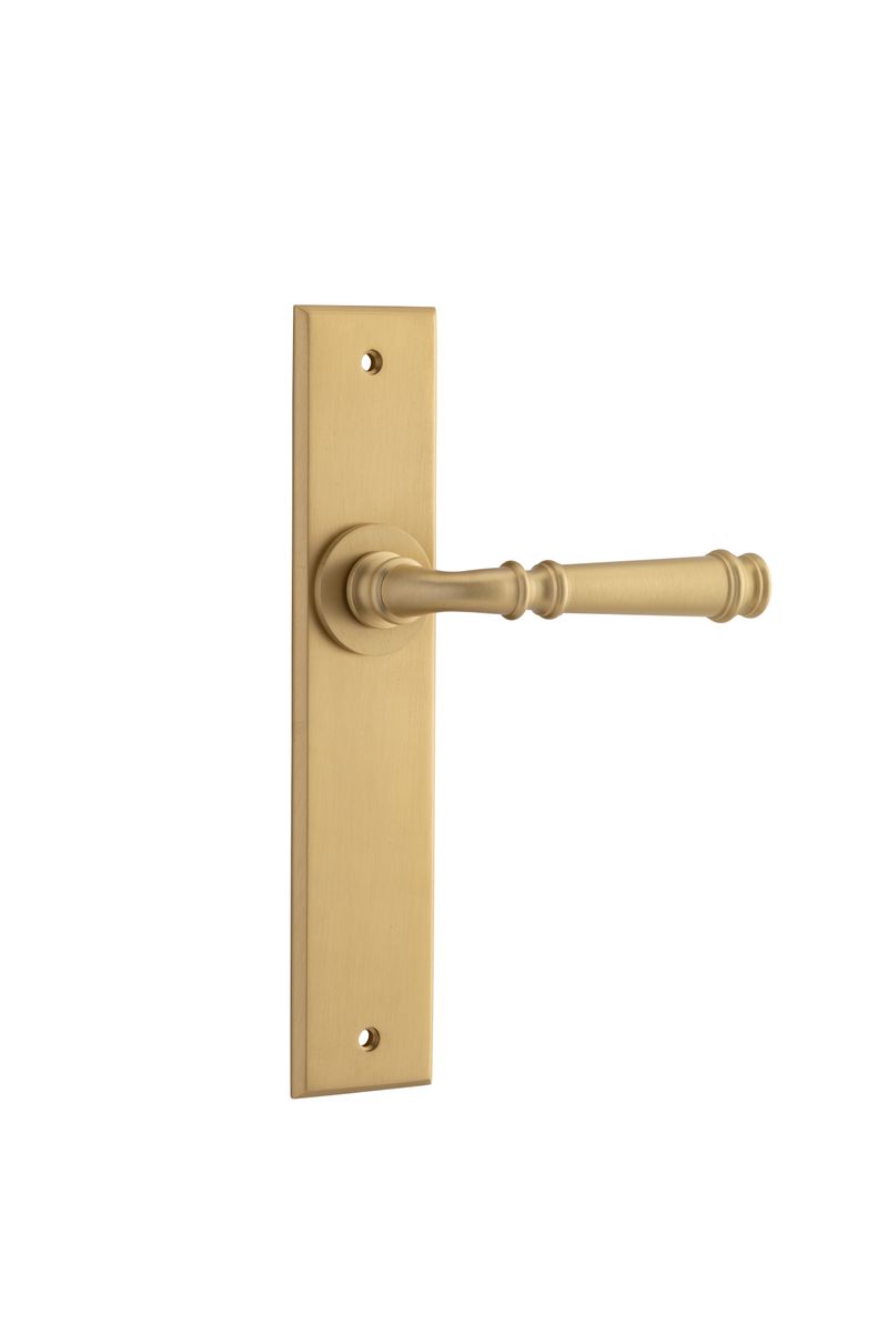 13286 - Verona Lever - Chamfered Backplate - Brushed Brass - Passage