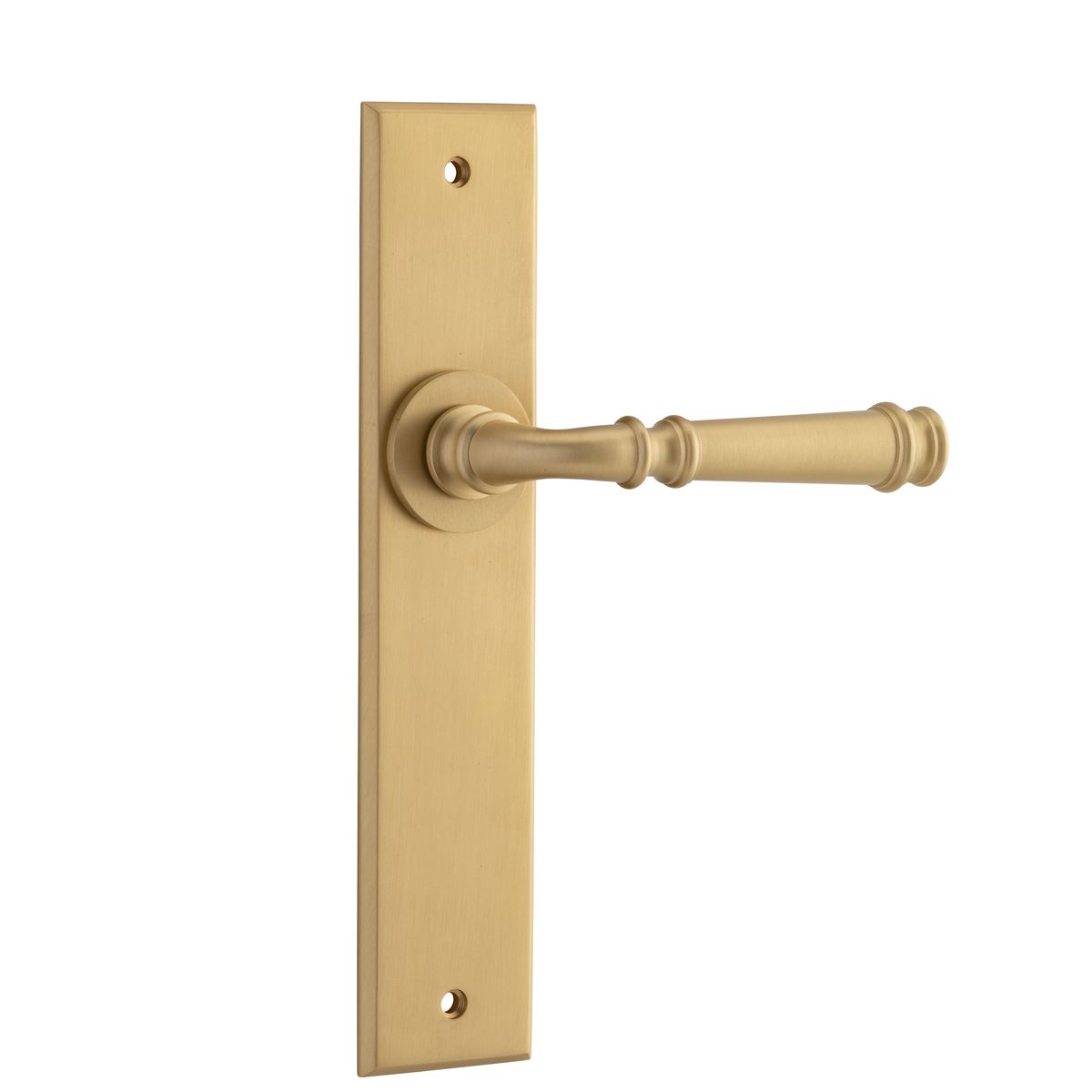 13286 - Verona Lever - Chamfered Backplate - Brushed Brass - Passage