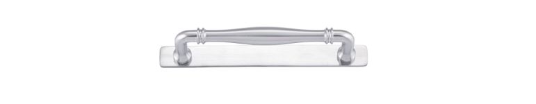 21075B - Sarlat Cabinet Pull with Backplate - CTC160mm - Brushed Chrome