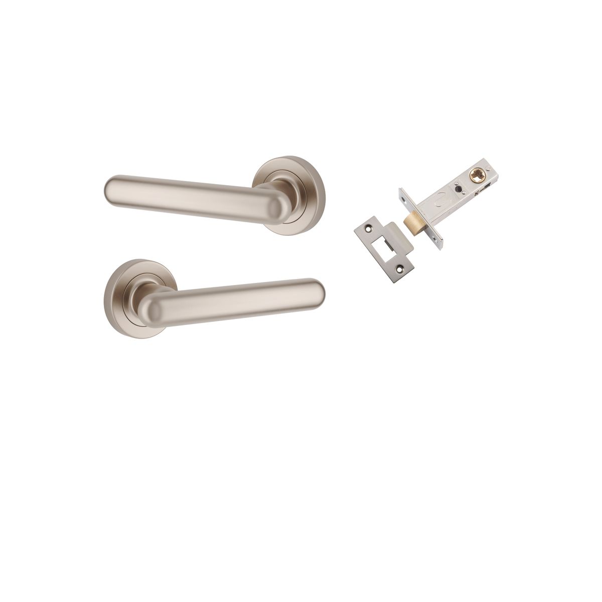 24005KPASS60 - Puerto Lever - Round Rose Passage Kit - Satin Nickel - Passage