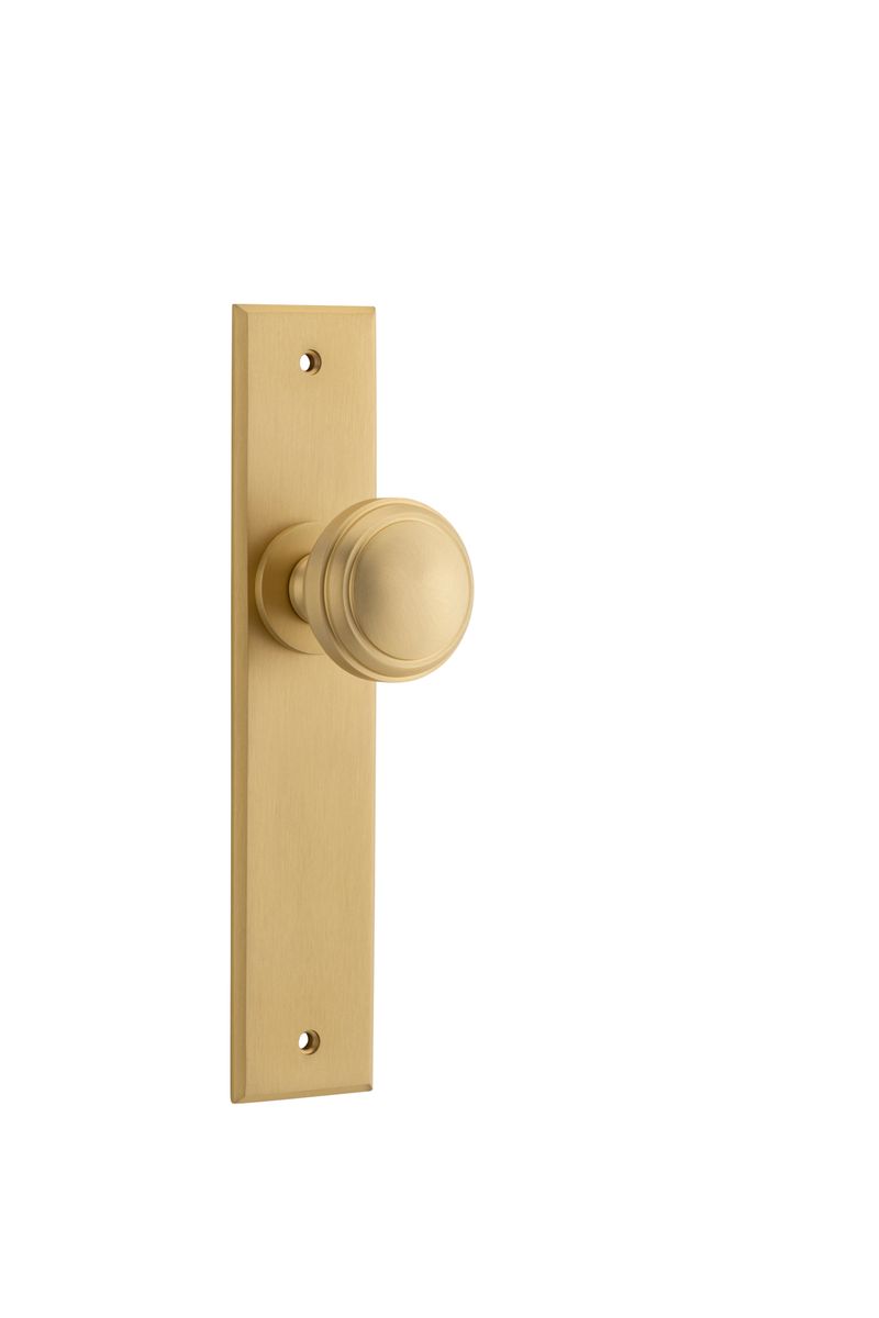 10831 - Paddington Knob - Chamfered Backplate - Brushed Brass - Passage
