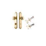 10330KPRIV60 - Guildford Knob - Shouldered Backplate Privacy Kit with Privacy Turn - Polished Brass - Privacy