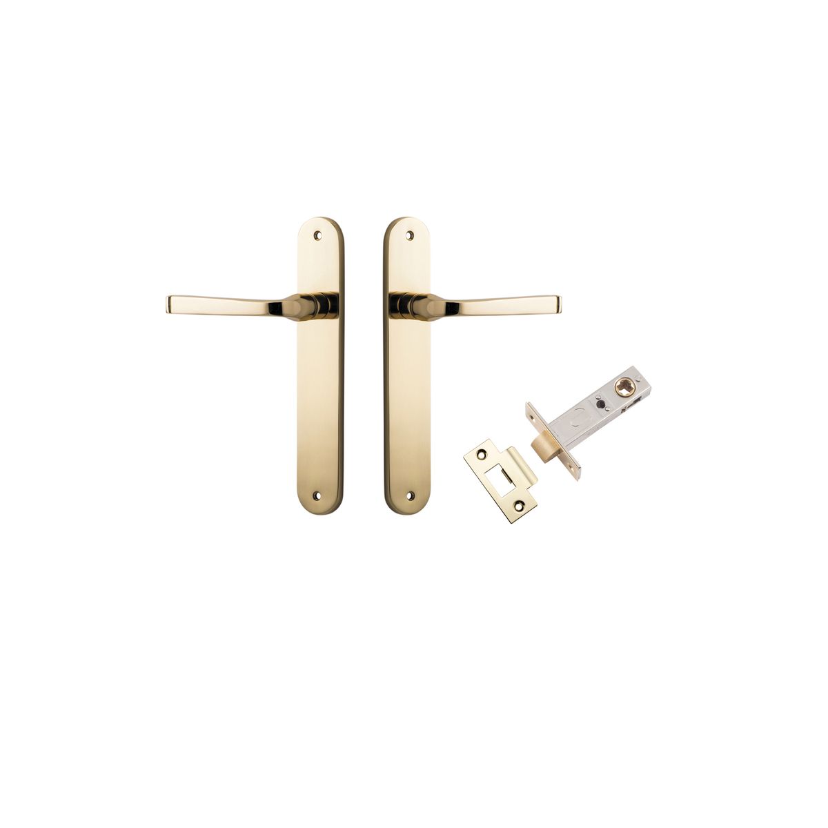 10232KPASS60 - Annecy Lever - Oval Backplate Passage Kit - Polished Brass - Passage