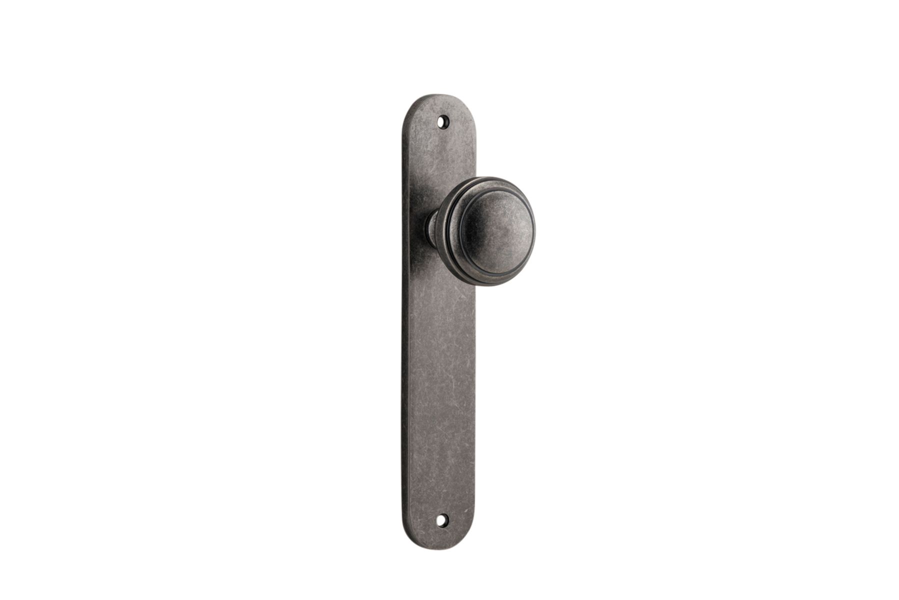13832 - Paddington Knob - Oval Backplate - Distressed Nickel - Passage